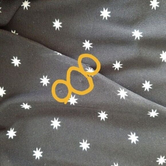 RALPH LAUREN Star Pattern Stretchy Dress B&W Sz 10 Flawed - Picture 12 of 12